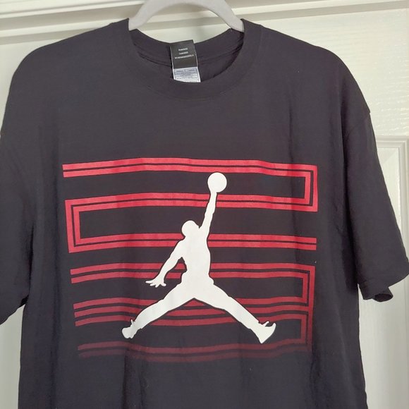 Michael Jordan Air Logo Mens Black T-Shirt XL - Picture 2 of 8